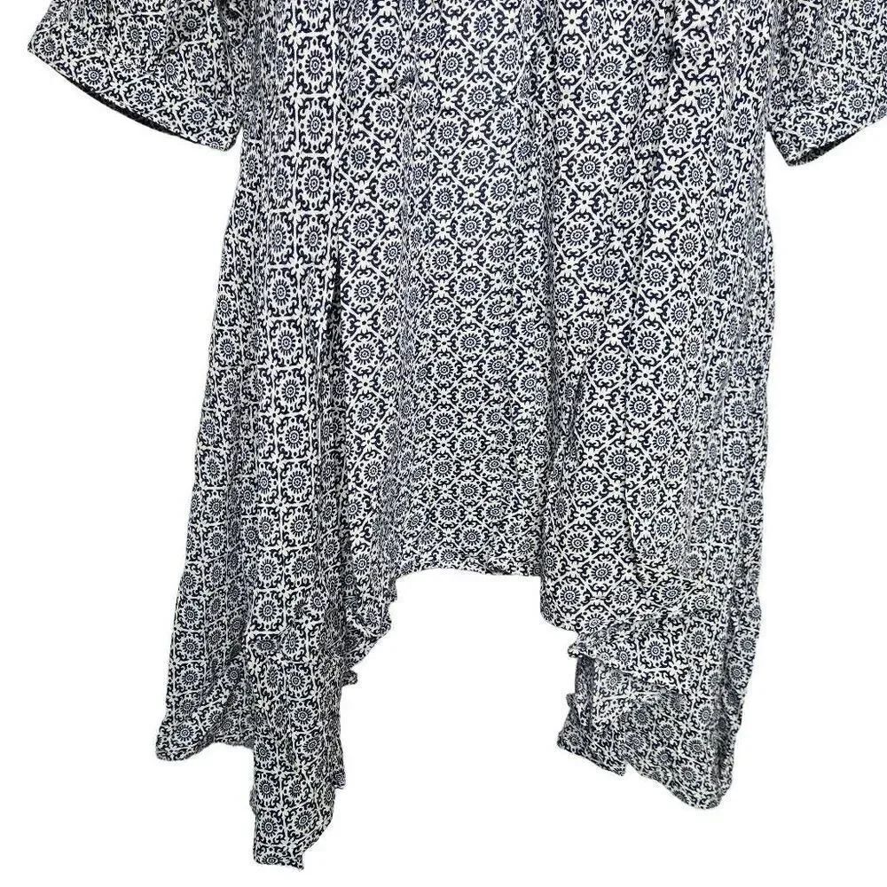 Umgee Boho Sharkbite Hem Tunic Top Oversized Size Small - Picture 6 of 9